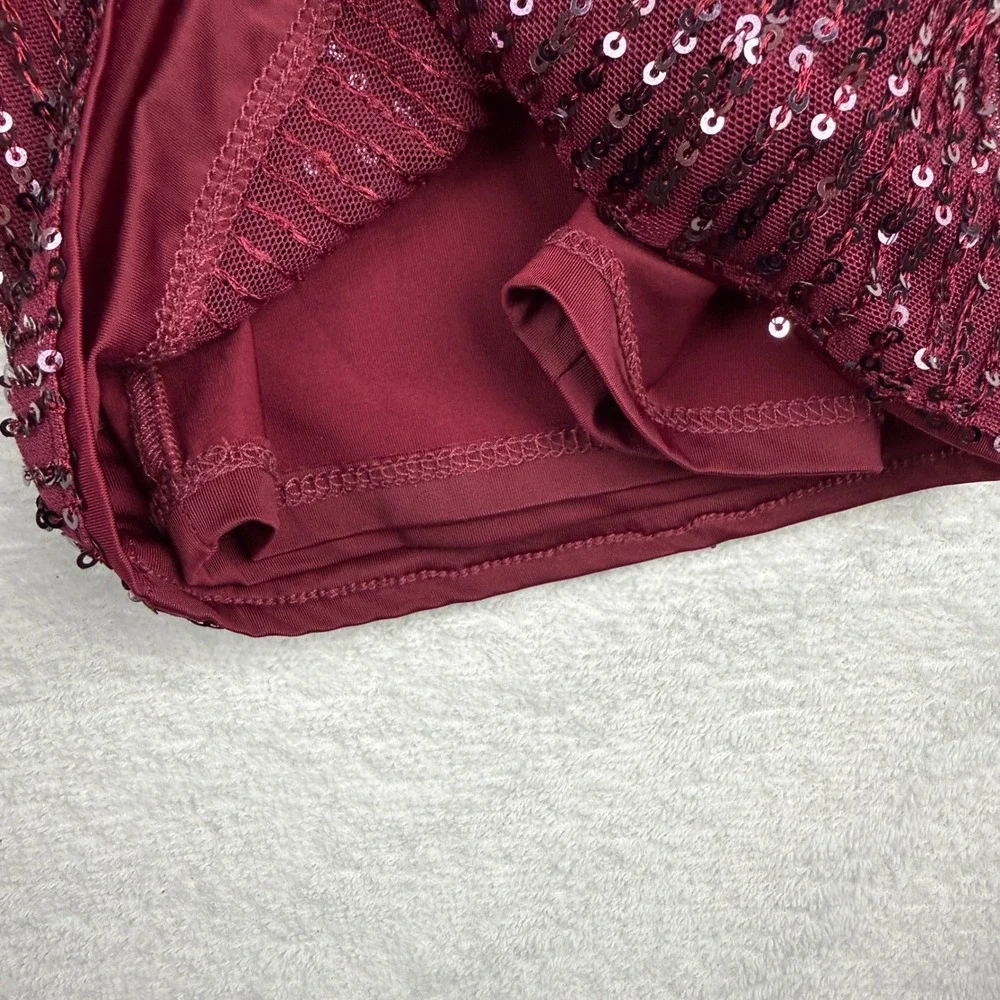 Abercrombie Kids Sequin Pants‎ Girls 5/6 Burgundy Sparkly Holiday Party Wide Leg